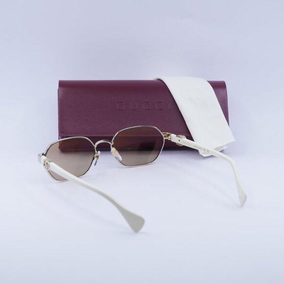 Gucci GG1593S 002 Oval Sunglasses - Endura Gold/Nude with Inner Flash - Picture 11 of 11